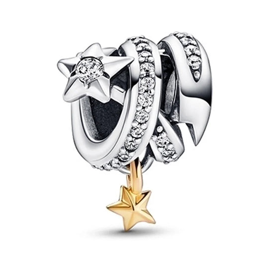 Κομψό charm με αστερισμό και χρυσαφι κρεμαστό