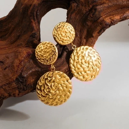 Επιχρυσωμένα σκουλαρίκια στρογγυλά 18Κ