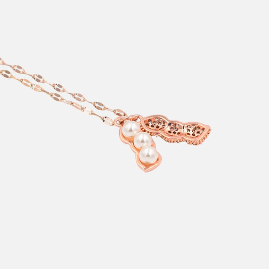 Ροζ Χρυσό Κολιέ με Πέρλες !