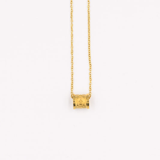 Χρυσό Κολιέ με Κυλινδρικό Μοτίφ !