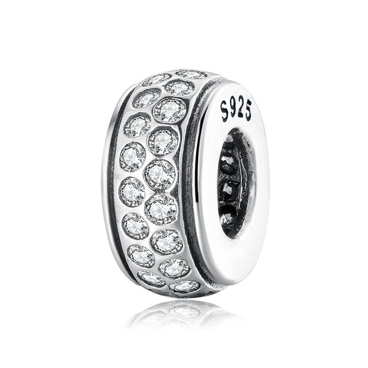 Spacer charm με διπλή σειρά λευκών ζιρκόνια