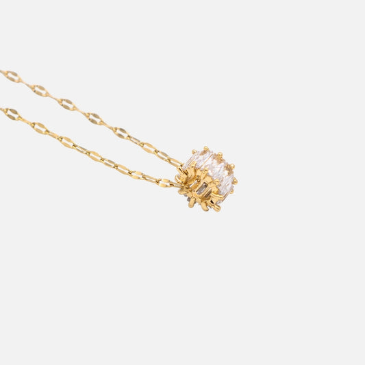 Χρυσό Κολιέ με Κρεμαστό Μοτίφ Ζιργκόν !