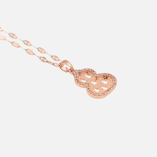 Ροζ Χρυσό Κολιέ με Κρεμαστό Μοτίφ Δαντέλα !