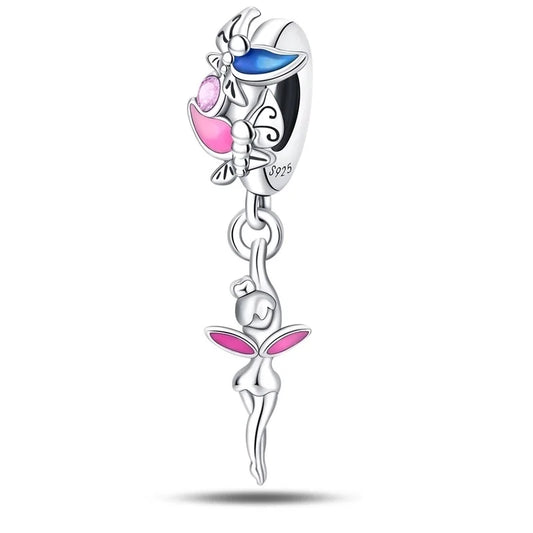 Παραμυθένιο charm με νεράιδα και ροζ πέτρα