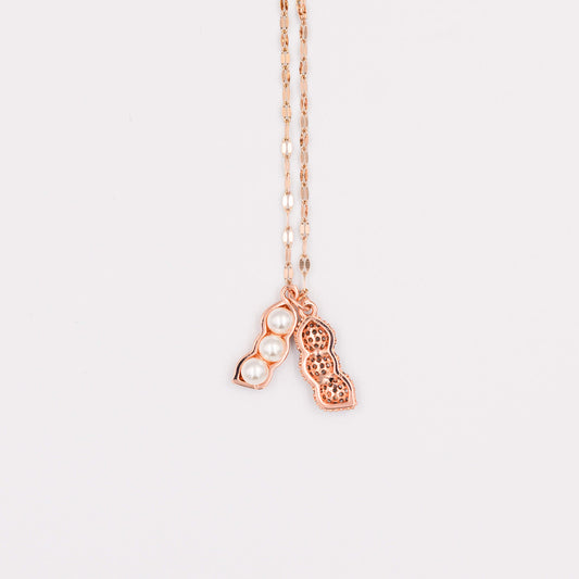 Ροζ Χρυσό Κολιέ με Πέρλες !