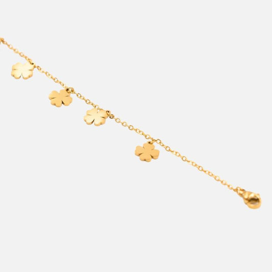 Χρυσό Βραχιόλι με Μοτίφ Τριφυλλιού !