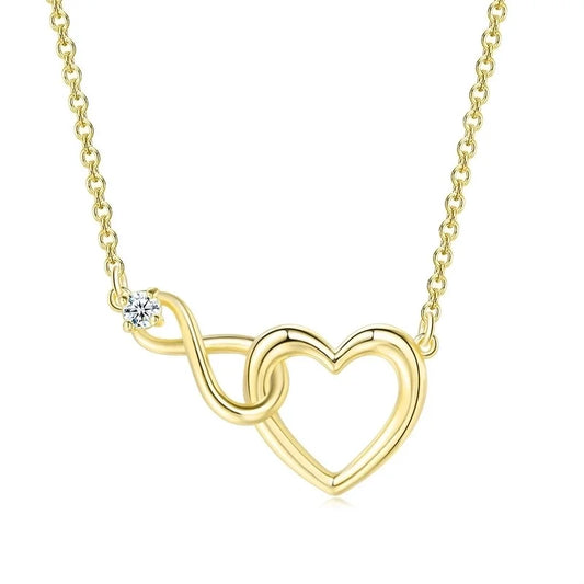 romantic gold necklace infinity heart
