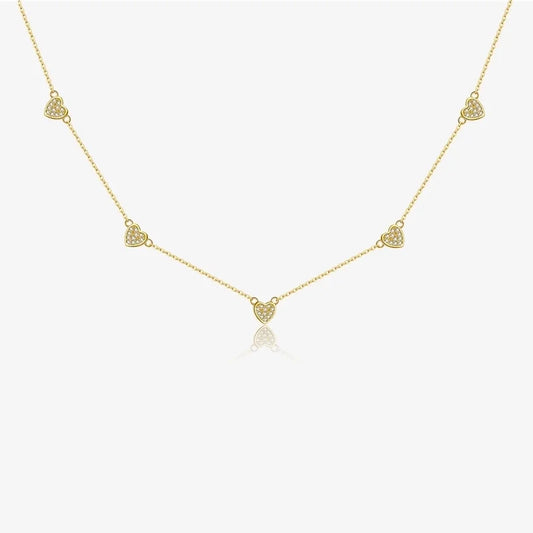 kolie chrysafi me pente kardies kai stras