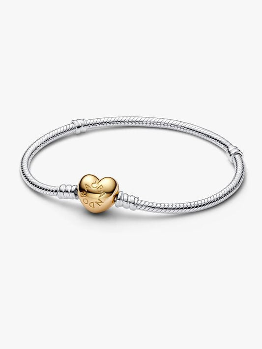 Βραχιόλι snake chain με clasp καρδιά – sterling silver