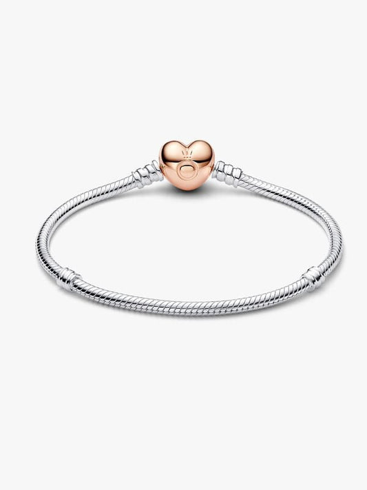 Βραχιόλι με καρδιά clasp σε ροζ χρυσό χρώμα – sterling silver 925