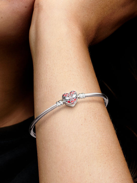 Ασημένιο βραχιόλι με καρδιά Spider-Man