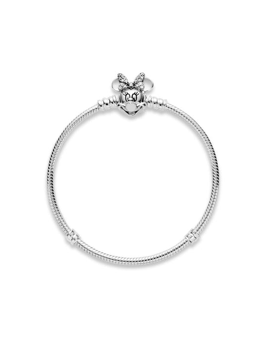 ΑσημI βραχιόλι με κούμπωμα Minnie και ζιρκόν