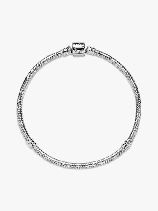 Ασημένιο snake chain βραχιόλι με barrel κούμπωμα