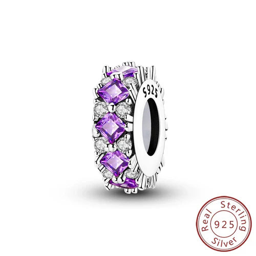 Charm Δαχτυλίδι με Μωβ Πέτρες Princess Cut – Αριστοκρατική Λάμψη | Sterling Silver 925