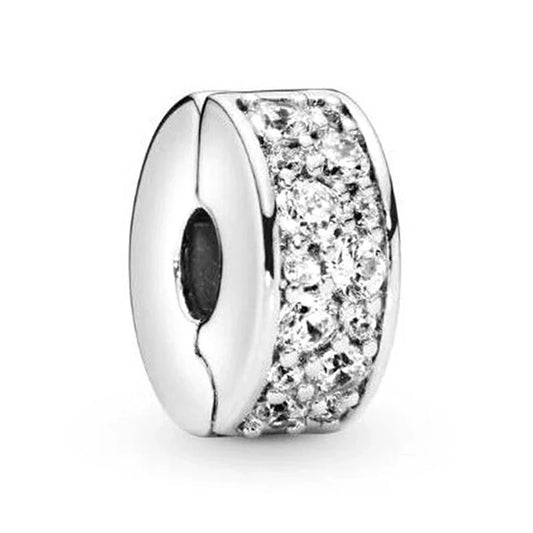 Charm ασήμι με λευκά κρύσταλλα