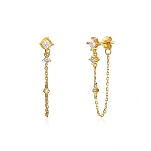 ear chain skoularikia gold me lampera beads