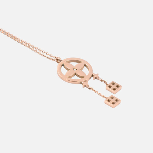 Ροζ Χρυσό Κολιέ με Γεωμετρικό Σχέδιο !