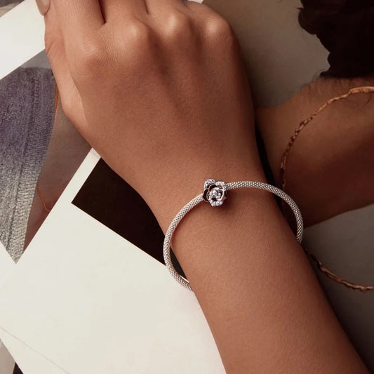 Πολύχρωμο charm με λουλούδι και πασχαλίτσα – sterling silver 925