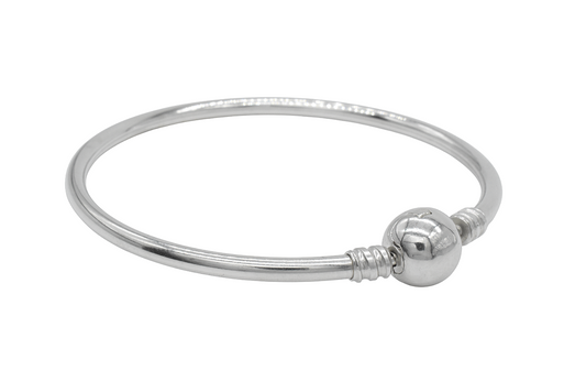 Ασημι βραχιόλι με στρογγυλό κούμπωμα