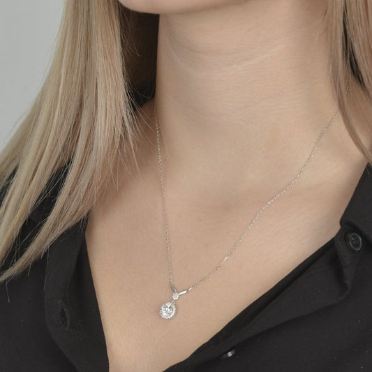 Κολιέ από ασήμι 925 με ζιρκόν και κομψές ασημένιες λεπτομέρειες silver jewerly