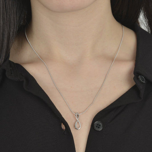 Κολιέ από ασήμι 925 με σύμβολο άπειρου και κομψή λεπτή αλυσίδα silver jewerly