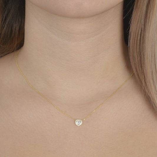 Κολιέ από ασήμι 925 με καρδιά διακοσμημένη με ζιργκόν silver jewerly