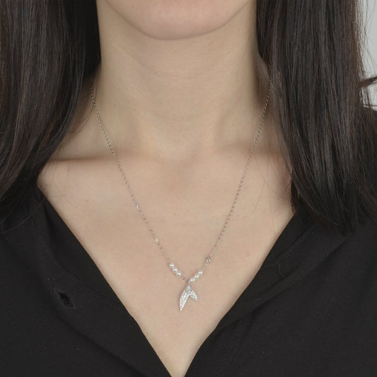 Κολιέ από ασήμι 925 με μαργαριτάρια και σχέδιο ουράς γοργόνας silver jewerly