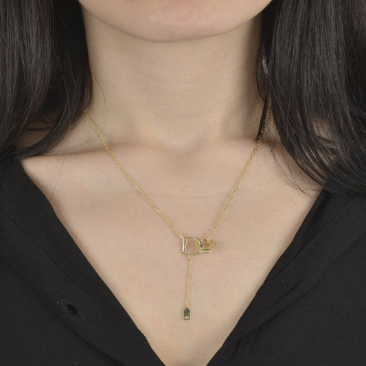 Κολιέ από ασήμι 925 με επιχρυσωμένο δαχτυλίδι silver jewerly