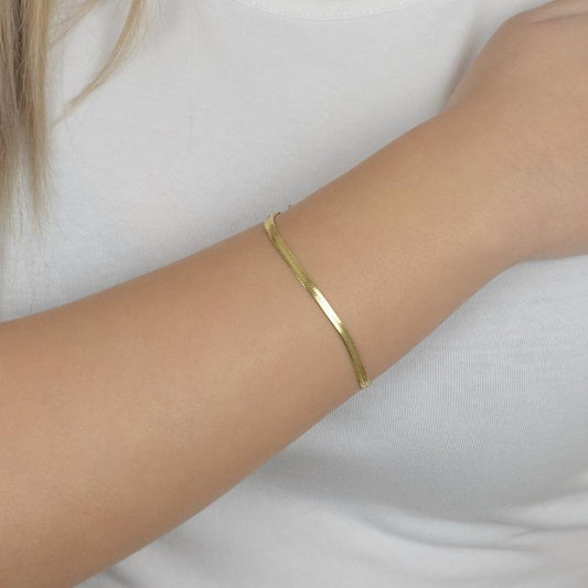 Χρυσό βραχιόλι αλυσίδα "φίδι" .