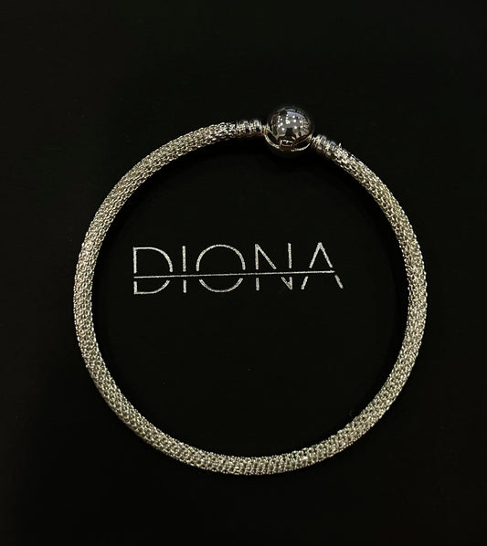 ΑσημI βραχιόλι με στρογγυλό κούμπωμα