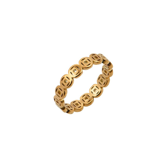 Χρυσό δαχτυλίδι γεωμετρικό σχέδιο. Minimal gold ring, geometric jewelry.