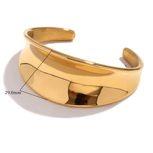 Χρυσαφι cuff βραχιόλι 18K με mirror finish