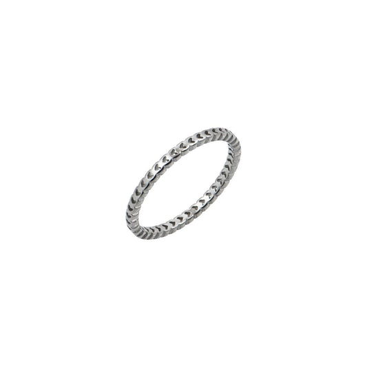 Ασημί δαχτυλίδι με μοτίβο καρδιών από stainless steel heart pattern ring.