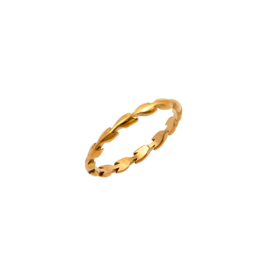 Χρυσό δαχτυλίδι φύλλα  gold leaf ring, elegant design.