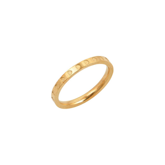 Χρυσό δαχτυλίδι με καρδιές | gold ring engraved hearts, romantic jewelry.