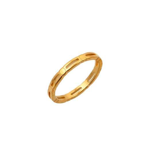 Χρυσό δαχτυλίδι με γεωμετρικό σχέδιο | gold ring geometric design minimal style.