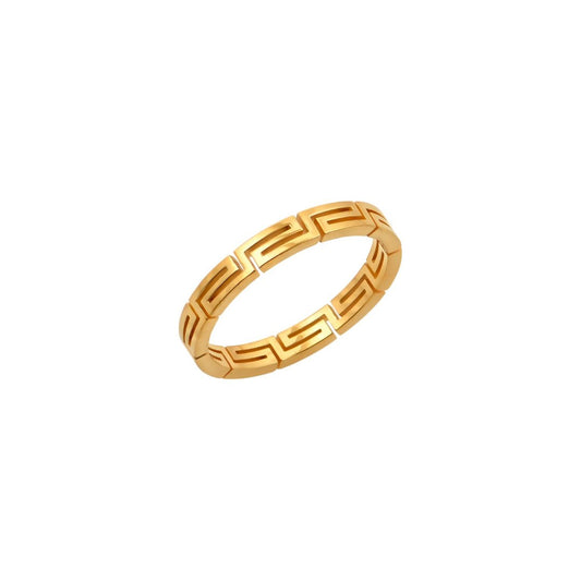 Χρυσό δαχτυλίδι με ελληνικό μοτίβο | gold ring Greek key pattern timeless elegance.
