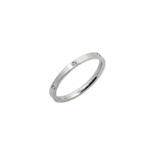 Ασημί δαχτυλίδι με κρυστάλλους | silver ring with crystals, classic minimal design.