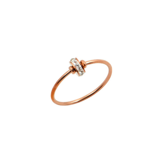 Ροζ χρυσό δαχτυλίδι με στρας | rose gold ring with rhinestones.