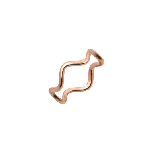 Ροζ χρυσό κυματιστό δαχτυλίδι | modern rose gold wavy ring.