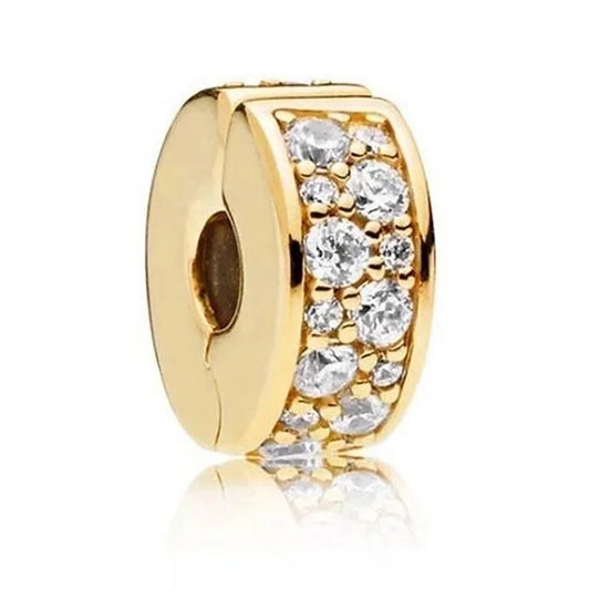 Charm χρυσό με λευκούς κρυστάλλους