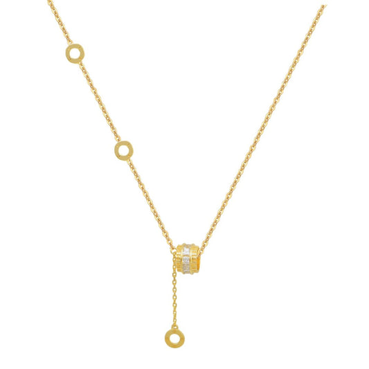 Κολιέ από ασήμι 925 με κυλινδρικό μοτίφ και επιχρυσωμένες λεπτομέρειες silver jewerly