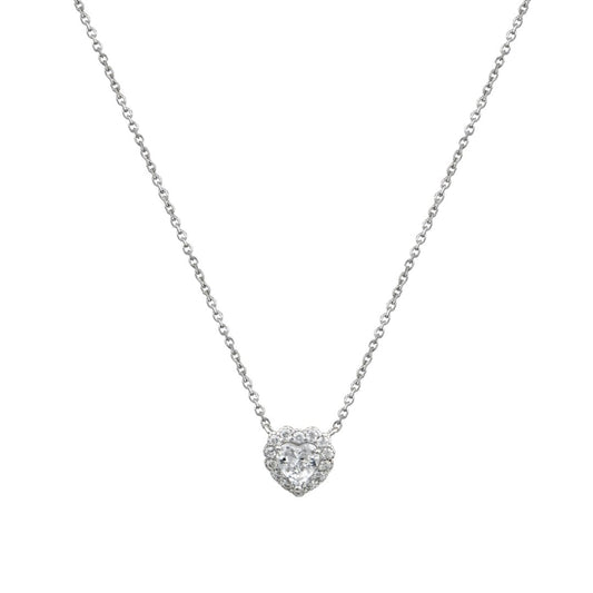 Κολιέ από ασήμι 925 με διακριτική καρδιά από ζιργκόν για εκλεπτυσμένο στυλ silver jewerly