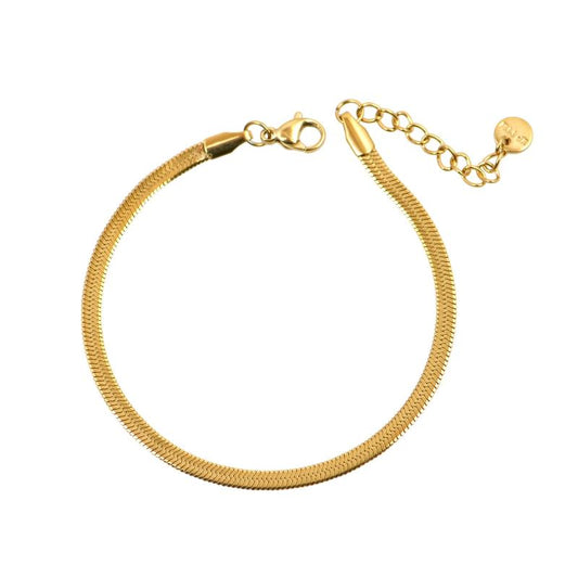 Χρυσό βραχιόλι αλυσίδα "φίδι" .