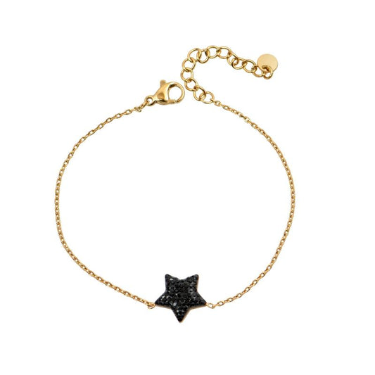 Επιχρυσωμένο βραχιόλι με μαύρο αστέρι.