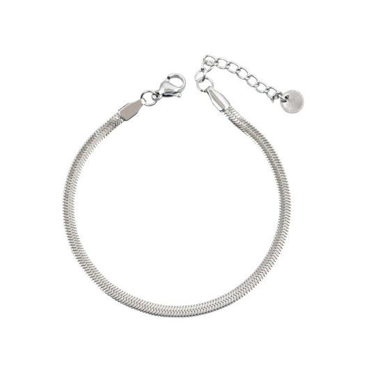 Ασημένιο βραχιόλι με απλή αλυσίδα snake.