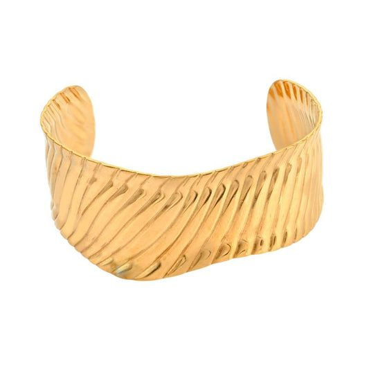 Χρυσό βραχιόλι με στρογγυλές πέτρες και αλυσίδα για κομψό και μοντέρνο στυλ.