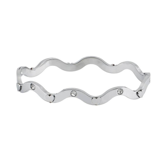 Βραχιόλι σε ασημί τόνο με κυματιστό σχέδιο.