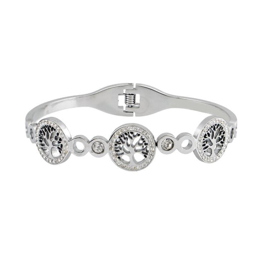 Χρυσό βραχιόλι με στρογγυλές πέτρες και αλυσίδα για μοντέρνο και εκλεπτυσμένο στυλ.