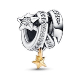 Κομψό charm με αστερισμό και χρυσαφι κρεμαστό
